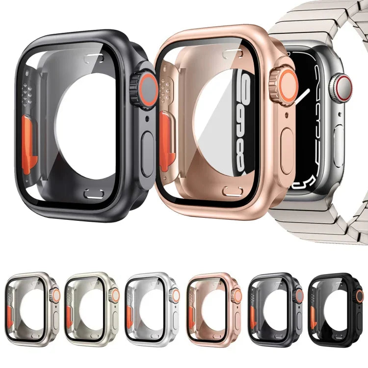 เปลี่ยนเป็นเคสเรือนนาฬิกา PC ไฮบริดฟิล์มครอบคลุมทั้งหมด Ultra 49mm สำหรับ Apple Watch Series 6 / 5 / 4 / SE 44mm, สำหรับ Apple Watch Series 6 / 5 / 4 / SE 40mm, สำหรับ Apple Watch Series 9 / 8 / 7 45mm, สำหรับ Apple Watch Series 9 / 8 / 7 41mm
