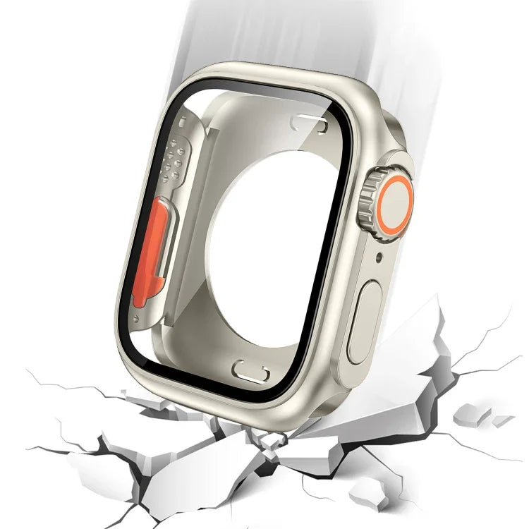 เปลี่ยนเป็นเคสเรือนนาฬิกา PC ไฮบริดฟิล์มครอบคลุมทั้งหมด Ultra 49mm สำหรับ Apple Watch Series 6 / 5 / 4 / SE 44mm, สำหรับ Apple Watch Series 6 / 5 / 4 / SE 40mm, สำหรับ Apple Watch Series 9 / 8 / 7 45mm, สำหรับ Apple Watch Series 9 / 8 / 7 41mm