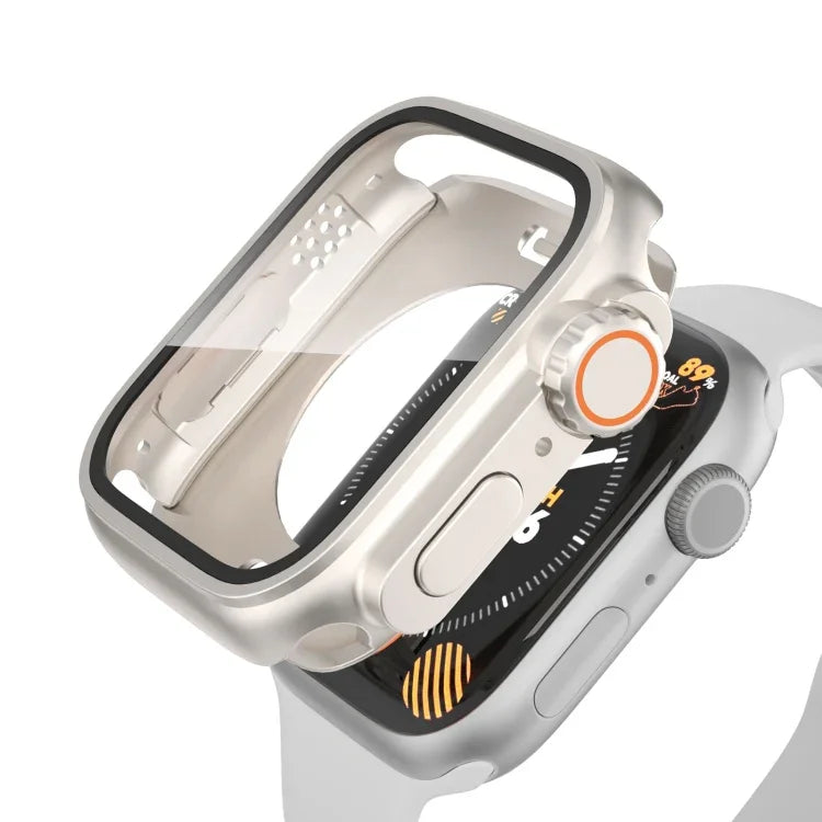 เปลี่ยนเป็นเคสเรือนนาฬิกา PC ไฮบริดฟิล์มกันน้ำครอบคลุมทั้งหมด Ultra 49mm สำหรับ Apple Watch Series 6 / 5 / 4 / SE 44mm, สำหรับ Apple Watch Series 6 / 5 / 4 / SE 40mm, สำหรับ Apple Watch Series 9 / 8 / 7 45mm, สำหรับ Apple Watch Series 9 / 8 / 7 41mm