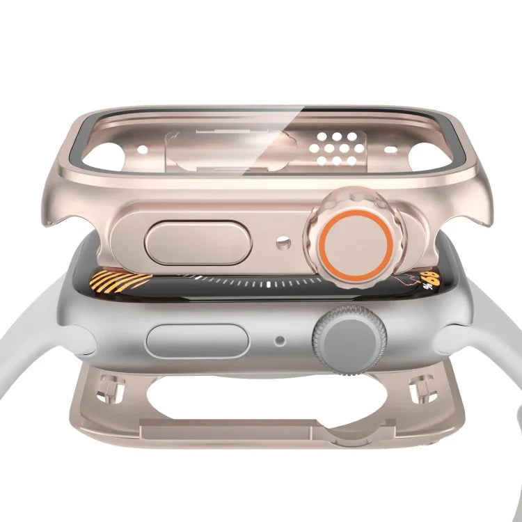เปลี่ยนเป็นเคสเรือนนาฬิกา PC ไฮบริดฟิล์มกันน้ำครอบคลุมทั้งหมด Ultra 49mm สำหรับ Apple Watch Series 6 / 5 / 4 / SE 44mm, สำหรับ Apple Watch Series 6 / 5 / 4 / SE 40mm, สำหรับ Apple Watch Series 9 / 8 / 7 45mm, สำหรับ Apple Watch Series 9 / 8 / 7 41mm