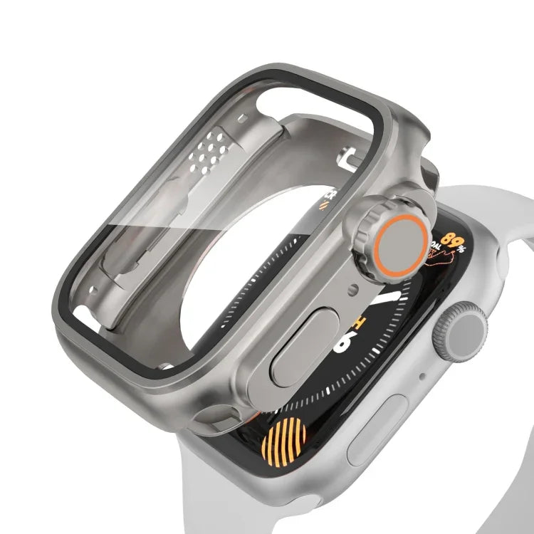 เปลี่ยนเป็นเคสเรือนนาฬิกา PC ไฮบริดฟิล์มกันน้ำครอบคลุมทั้งหมด Ultra 49mm สำหรับ Apple Watch Series 6 / 5 / 4 / SE 44mm, สำหรับ Apple Watch Series 6 / 5 / 4 / SE 40mm, สำหรับ Apple Watch Series 9 / 8 / 7 45mm, สำหรับ Apple Watch Series 9 / 8 / 7 41mm