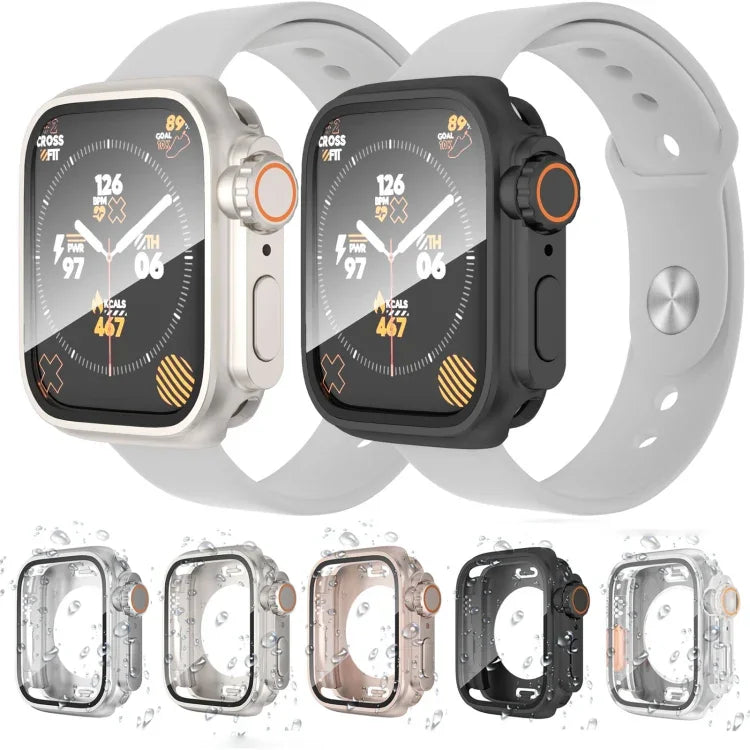 เปลี่ยนเป็นเคสเรือนนาฬิกา PC ไฮบริดฟิล์มกันน้ำครอบคลุมทั้งหมด Ultra 49mm สำหรับ Apple Watch Series 6 / 5 / 4 / SE 44mm, สำหรับ Apple Watch Series 6 / 5 / 4 / SE 40mm, สำหรับ Apple Watch Series 9 / 8 / 7 45mm, สำหรับ Apple Watch Series 9 / 8 / 7 41mm