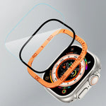 ฟิล์มกระจกนิรภัยกรอบโลหะวงแหวนตัวเลขแบบบูรณาการ สำหรับ Apple Watch Ultra 1 / 2 / 3 49mm