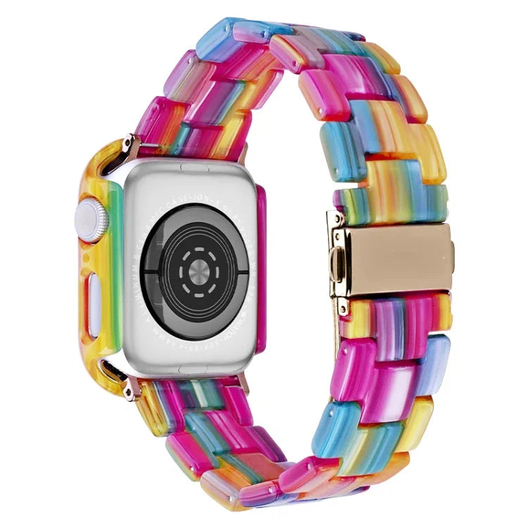 Printed Resin PC Watch Band Case Kit, For Apple Watch Series 6/5/4/SE 44mm, For Apple Watch Series 6/5/4/SE 40mm, For Apple Watch Series 9 / 8 / 7 45mm, For Apple Watch Series 9 / 8 / 7 41mm