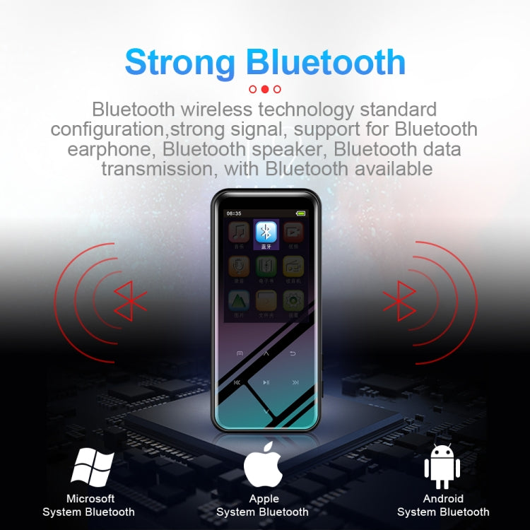 เครื่องบันทึกเสียงอัจฉริยะมัลติฟังก์ชัน M15 เครื่องเล่นเพลง MP3 เสียง Hifi วอล์กแมน รุ่นบลูทูธ, 4GB, 8GB, 16GB, 32GB