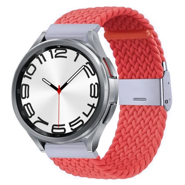 สายรัดนาฬิกาแบบถักไนลอนพร้อมหัวเข็มขัดโลหะ สำหรับ Samsung Galaxy Watch 6 / 6 Classic