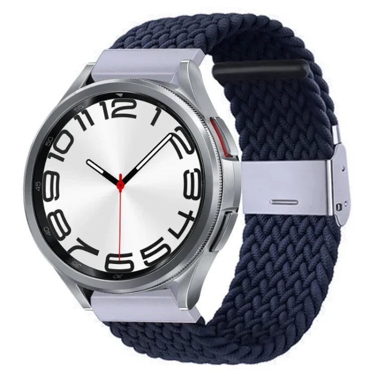 สายรัดนาฬิกาแบบถักไนลอนพร้อมหัวเข็มขัดโลหะ สำหรับ Samsung Galaxy Watch 6 / 6 Classic