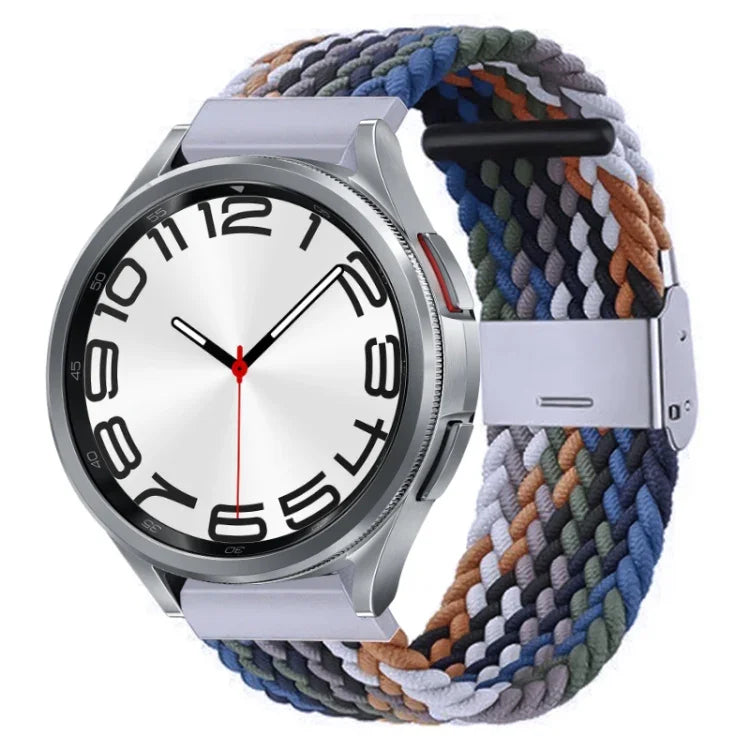 สายรัดนาฬิกาแบบถักไนลอนพร้อมหัวเข็มขัดโลหะ สำหรับ Samsung Galaxy Watch 6 / 6 Classic