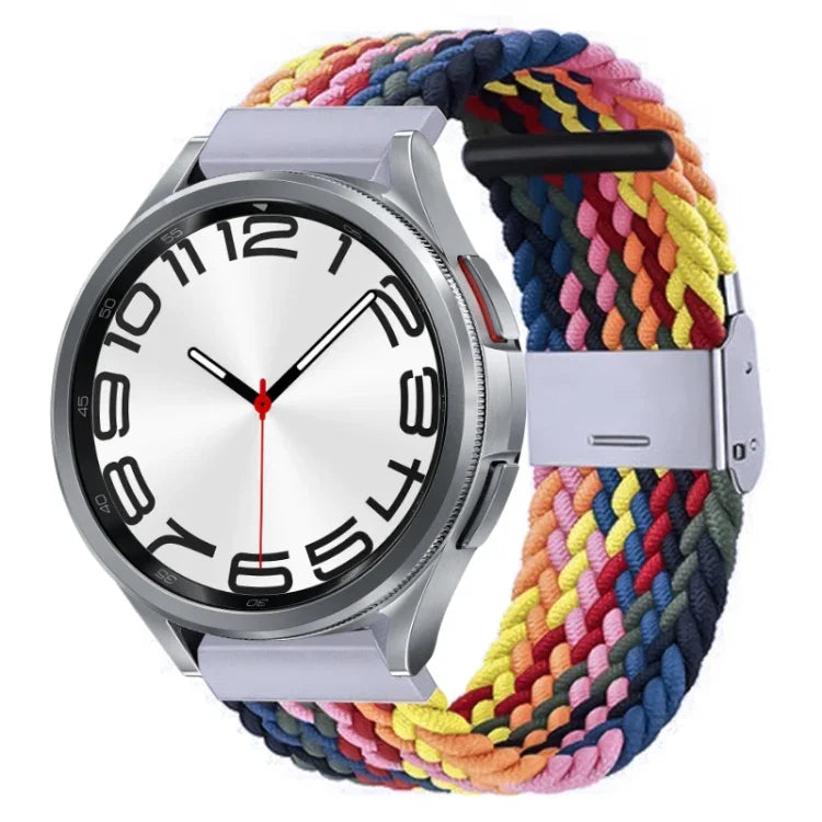 สายรัดนาฬิกาแบบถักไนลอนพร้อมหัวเข็มขัดโลหะ สำหรับ Samsung Galaxy Watch 6 / 6 Classic