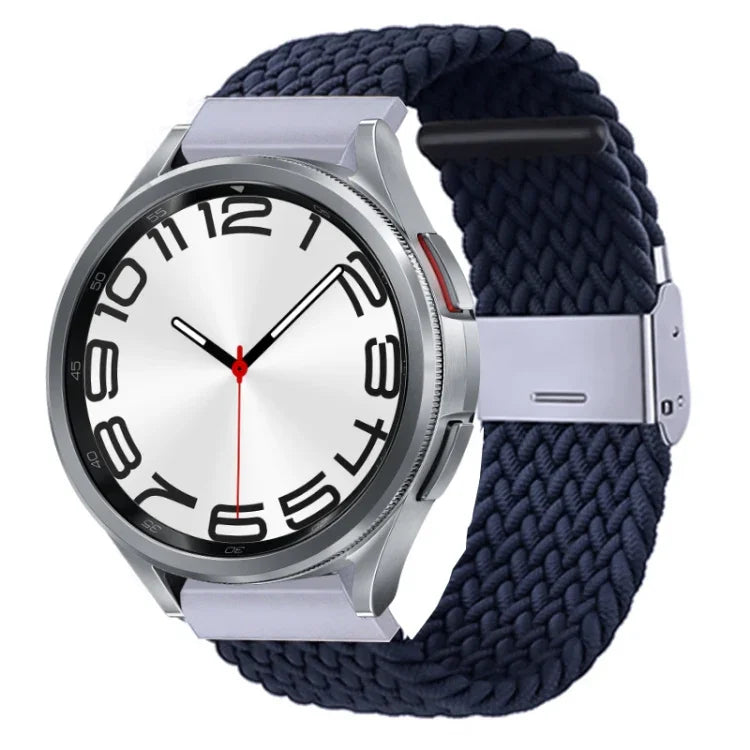 สายรัดนาฬิกาแบบถักไนลอนพร้อมหัวเข็มขัดโลหะ สำหรับ Samsung Galaxy Watch 6 / 6 Classic