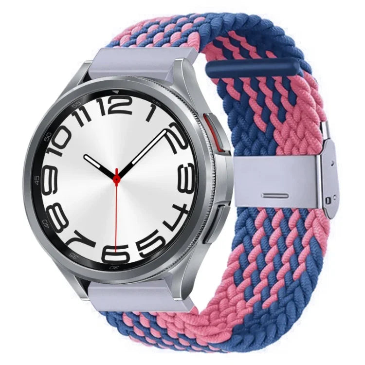 สายรัดนาฬิกาแบบถักไนลอนพร้อมหัวเข็มขัดโลหะ สำหรับ Samsung Galaxy Watch 6 / 6 Classic