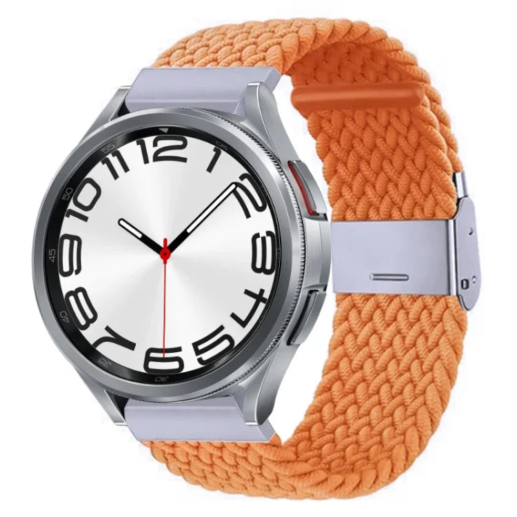 สายรัดนาฬิกาแบบถักไนลอนพร้อมหัวเข็มขัดโลหะ สำหรับ Samsung Galaxy Watch 6 / 6 Classic
