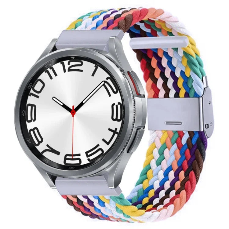 สายรัดนาฬิกาแบบถักไนลอนพร้อมหัวเข็มขัดโลหะ สำหรับ Samsung Galaxy Watch 6 / 6 Classic