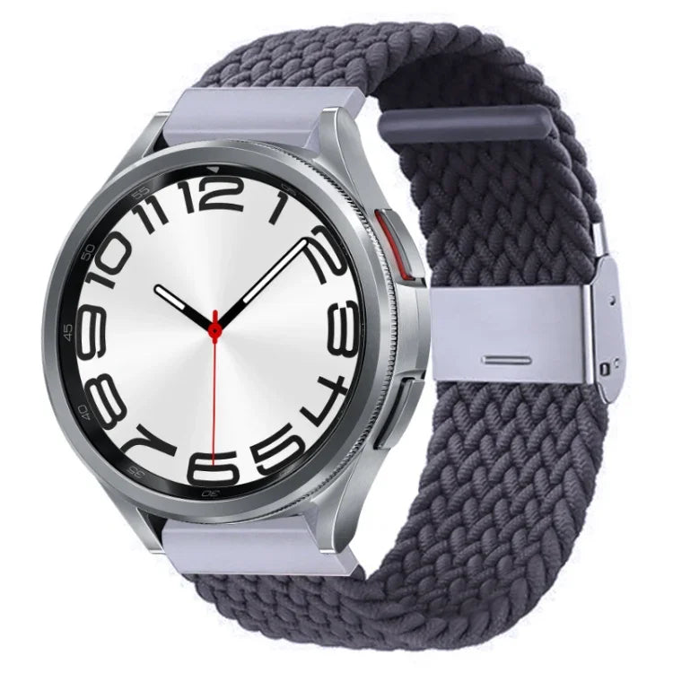 สายรัดนาฬิกาแบบถักไนลอนพร้อมหัวเข็มขัดโลหะ สำหรับ Samsung Galaxy Watch 6 / 6 Classic