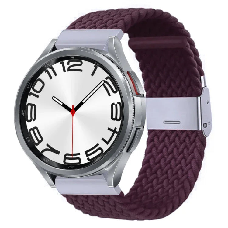 สายรัดนาฬิกาแบบถักไนลอนพร้อมหัวเข็มขัดโลหะ สำหรับ Samsung Galaxy Watch 6 / 6 Classic