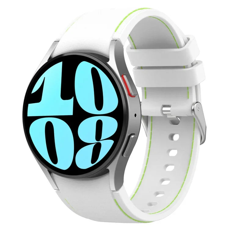 สายรัดนาฬิกาหนังซิลิโคน สำหรับ Samsung Galaxy Watch 6 / 6 Classic