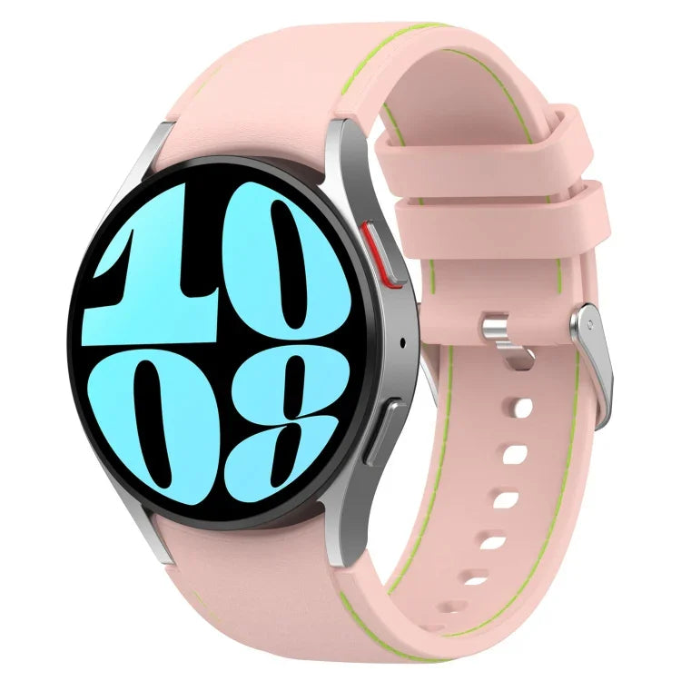 สายรัดนาฬิกาหนังซิลิโคน สำหรับ Samsung Galaxy Watch 6 / 6 Classic