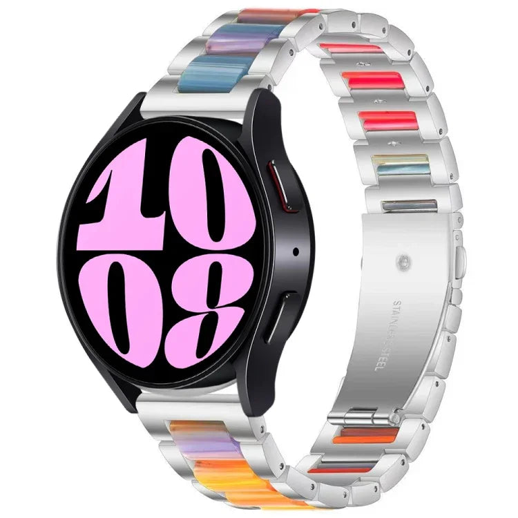 สายรัดนาฬิกาโลหะเรซิ่นสามเม็ด สำหรับ Samsung Galaxy Watch 6 / 6 Classic