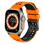สายรัดนาฬิกาซิลิโคนทวิลแบบหัวเข็มขัดสองแถว สำหรับ Apple Watch Ultra 49mm, สำหรับ Apple Watch SE 2023 44mm, สำหรับ Apple Watch SE 2023 40mm, สำหรับ Apple Watch Ultra 2 49mm, สำหรับ Apple Watch Series 9 45mm
