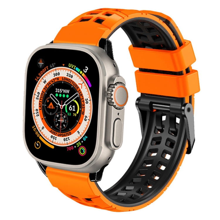 สายรัดนาฬิกาซิลิโคนทวิลแบบหัวเข็มขัดสองแถว สำหรับ Apple Watch Ultra 49mm, สำหรับ Apple Watch SE 2023 44mm, สำหรับ Apple Watch SE 2023 40mm, สำหรับ Apple Watch Ultra 2 49mm, สำหรับ Apple Watch Series 9 45mm