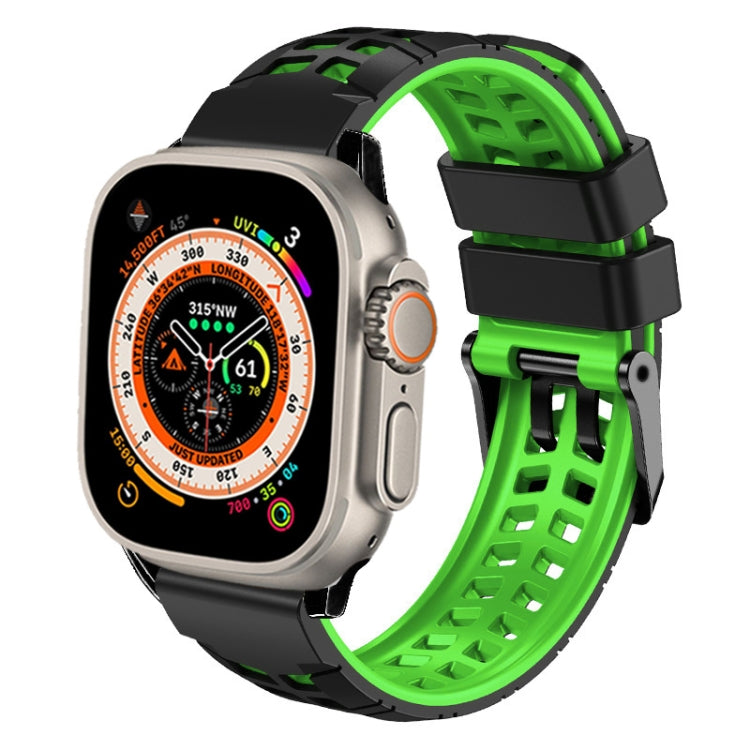 สายรัดนาฬิกาซิลิโคนทวิลแบบหัวเข็มขัดสองแถว สำหรับ Apple Watch Ultra 49mm, สำหรับ Apple Watch SE 2023 44mm, สำหรับ Apple Watch SE 2023 40mm, สำหรับ Apple Watch Ultra 2 49mm, สำหรับ Apple Watch Series 9 45mm