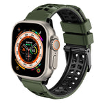 สายรัดนาฬิกาซิลิโคนทวิลแบบหัวเข็มขัดสองแถว สำหรับ Apple Watch Ultra 49mm, สำหรับ Apple Watch SE 2023 44mm, สำหรับ Apple Watch SE 2023 40mm, สำหรับ Apple Watch Ultra 2 49mm, สำหรับ Apple Watch Series 9 45mm