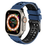 สายรัดนาฬิกาซิลิโคนทวิลแบบหัวเข็มขัดสองแถว สำหรับ Apple Watch Ultra 49mm, สำหรับ Apple Watch SE 2023 44mm, สำหรับ Apple Watch SE 2023 40mm, สำหรับ Apple Watch Ultra 2 49mm, สำหรับ Apple Watch Series 9 45mm