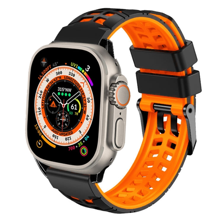สายรัดนาฬิกาซิลิโคนทวิลแบบหัวเข็มขัดสองแถว สำหรับ Apple Watch Ultra 49mm, สำหรับ Apple Watch SE 2023 44mm, สำหรับ Apple Watch SE 2023 40mm, สำหรับ Apple Watch Ultra 2 49mm, สำหรับ Apple Watch Series 9 45mm