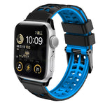 สายรัดนาฬิกาซิลิโคนทวิลแบบหัวเข็มขัดสองแถว สำหรับ Apple Watch SE 2022 40mm, สำหรับ Apple Watch SE 2022 44mm, สำหรับ Apple Watch Series 9 41mm, สำหรับ Apple Watch Series 8 41mm, สำหรับ Apple Watch Series 8 45mm