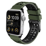 สายรัดนาฬิกาซิลิโคนทวิลแบบหัวเข็มขัดสองแถว สำหรับ Apple Watch SE 2022 40mm, สำหรับ Apple Watch SE 2022 44mm, สำหรับ Apple Watch Series 9 41mm, สำหรับ Apple Watch Series 8 41mm, สำหรับ Apple Watch Series 8 45mm