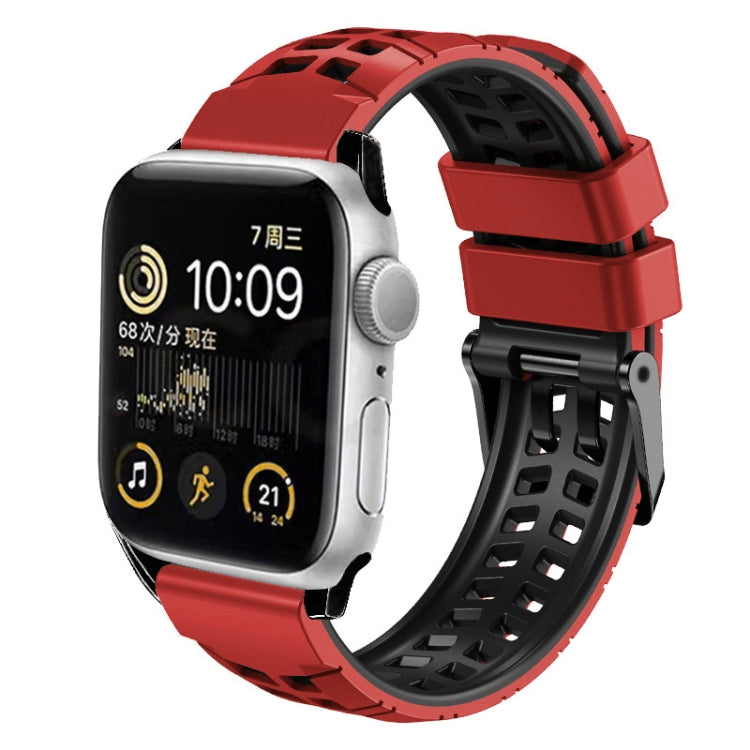 สายรัดนาฬิกาซิลิโคนทวิลแบบหัวเข็มขัดสองแถว สำหรับ Apple Watch SE 2022 40mm, สำหรับ Apple Watch SE 2022 44mm, สำหรับ Apple Watch Series 9 41mm, สำหรับ Apple Watch Series 8 41mm, สำหรับ Apple Watch Series 8 45mm