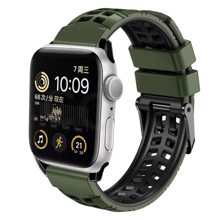 Twill Dual-row Buckle Silicone Watch Band, For Apple Watch Series 4 40mm, For Apple Watch Series 3 38mm, For Apple Watch 38mm, For Apple Watch Series 3 42mm, For Apple Watch Series 2 42mm
