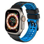 สายรัดนาฬิกาซิลิโคนทวิลแบบหัวเข็มขัดสองแถว สำหรับ Apple Watch Ultra 49mm, สำหรับ Apple Watch SE 2023 44mm, สำหรับ Apple Watch SE 2023 40mm, สำหรับ Apple Watch Ultra 2 49mm, สำหรับ Apple Watch Series 9 45mm