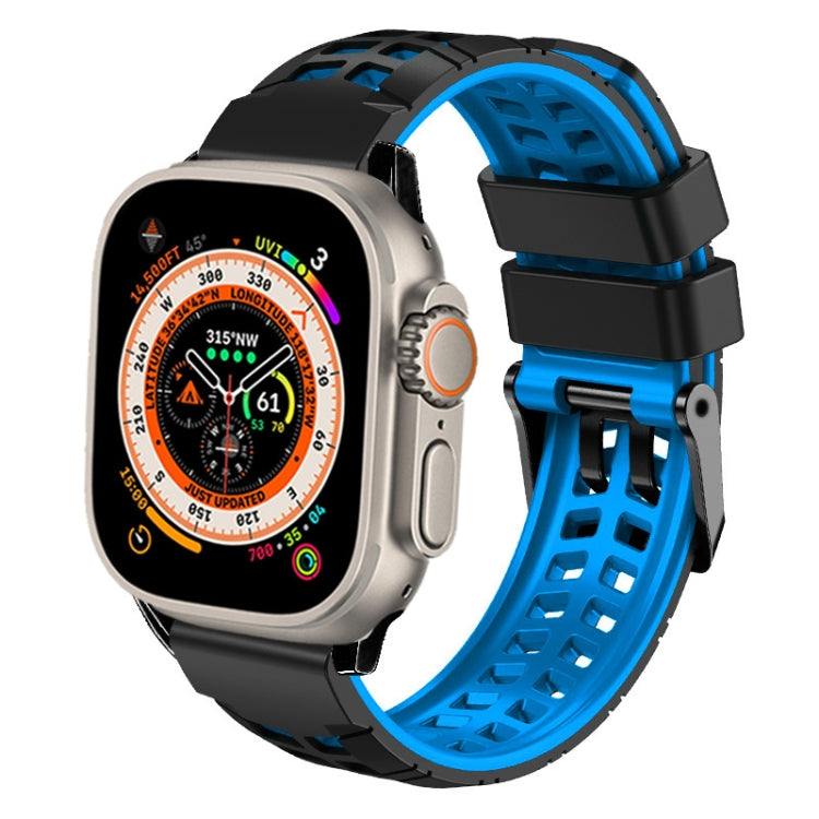 สายรัดนาฬิกาซิลิโคนทวิลแบบหัวเข็มขัดสองแถว สำหรับ Apple Watch Ultra 49mm, สำหรับ Apple Watch SE 2023 44mm, สำหรับ Apple Watch SE 2023 40mm, สำหรับ Apple Watch Ultra 2 49mm, สำหรับ Apple Watch Series 9 45mm