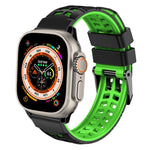 สายรัดนาฬิกาซิลิโคนทวิลแบบหัวเข็มขัดสองแถว สำหรับ Apple Watch Ultra 49mm, สำหรับ Apple Watch SE 2023 44mm, สำหรับ Apple Watch SE 2023 40mm, สำหรับ Apple Watch Ultra 2 49mm, สำหรับ Apple Watch Series 9 45mm