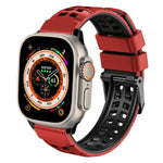 สายรัดนาฬิกาซิลิโคนทวิลแบบหัวเข็มขัดสองแถว สำหรับ Apple Watch Ultra 49mm, สำหรับ Apple Watch SE 2023 44mm, สำหรับ Apple Watch SE 2023 40mm, สำหรับ Apple Watch Ultra 2 49mm, สำหรับ Apple Watch Series 9 45mm