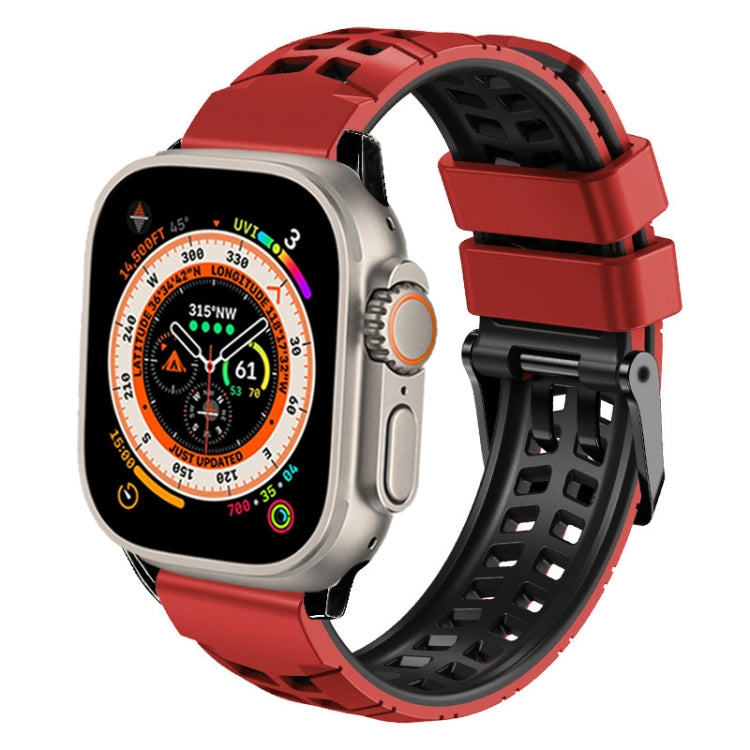 สายรัดนาฬิกาซิลิโคนทวิลแบบหัวเข็มขัดสองแถว สำหรับ Apple Watch Ultra 49mm, สำหรับ Apple Watch SE 2023 44mm, สำหรับ Apple Watch SE 2023 40mm, สำหรับ Apple Watch Ultra 2 49mm, สำหรับ Apple Watch Series 9 45mm