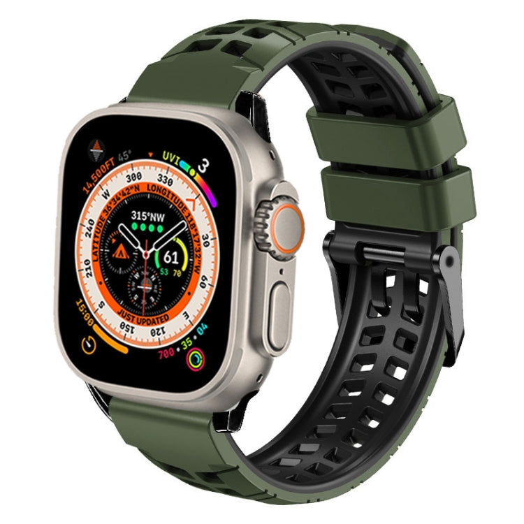 สายรัดนาฬิกาซิลิโคนทวิลแบบหัวเข็มขัดสองแถว สำหรับ Apple Watch Ultra 49mm, สำหรับ Apple Watch SE 2023 44mm, สำหรับ Apple Watch SE 2023 40mm, สำหรับ Apple Watch Ultra 2 49mm, สำหรับ Apple Watch Series 9 45mm
