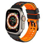 สายรัดนาฬิกาซิลิโคนทวิลแบบหัวเข็มขัดสองแถว สำหรับ Apple Watch Ultra 49mm, สำหรับ Apple Watch SE 2023 44mm, สำหรับ Apple Watch SE 2023 40mm, สำหรับ Apple Watch Ultra 2 49mm, สำหรับ Apple Watch Series 9 45mm