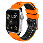 สายรัดนาฬิกาซิลิโคนทวิลแบบหัวเข็มขัดสองแถว สำหรับ Apple Watch Ultra 49mm, สำหรับ Apple Watch SE 2023 44mm, สำหรับ Apple Watch SE 2023 40mm, สำหรับ Apple Watch Ultra 2 49mm, สำหรับ Apple Watch Series 9 45mm
