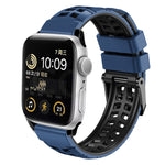 สายรัดนาฬิกาซิลิโคนทวิลแบบหัวเข็มขัดสองแถว สำหรับ Apple Watch Ultra 49mm, สำหรับ Apple Watch SE 2023 44mm, สำหรับ Apple Watch SE 2023 40mm, สำหรับ Apple Watch Ultra 2 49mm, สำหรับ Apple Watch Series 9 45mm