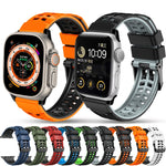 สายรัดนาฬิกาซิลิโคนทวิลแบบหัวเข็มขัดสองแถว สำหรับ Apple Watch SE 2022 40mm, สำหรับ Apple Watch SE 2022 44mm, สำหรับ Apple Watch Series 9 41mm, สำหรับ Apple Watch Series 8 41mm, สำหรับ Apple Watch Series 8 45mm