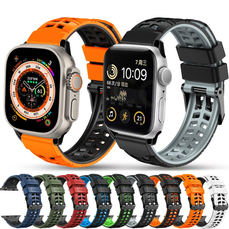 สายรัดนาฬิกาซิลิโคนทวิลแบบหัวเข็มขัดสองแถว สำหรับ Apple Watch SE 2022 40mm, สำหรับ Apple Watch SE 2022 44mm, สำหรับ Apple Watch Series 9 41mm, สำหรับ Apple Watch Series 8 41mm, สำหรับ Apple Watch Series 8 45mm