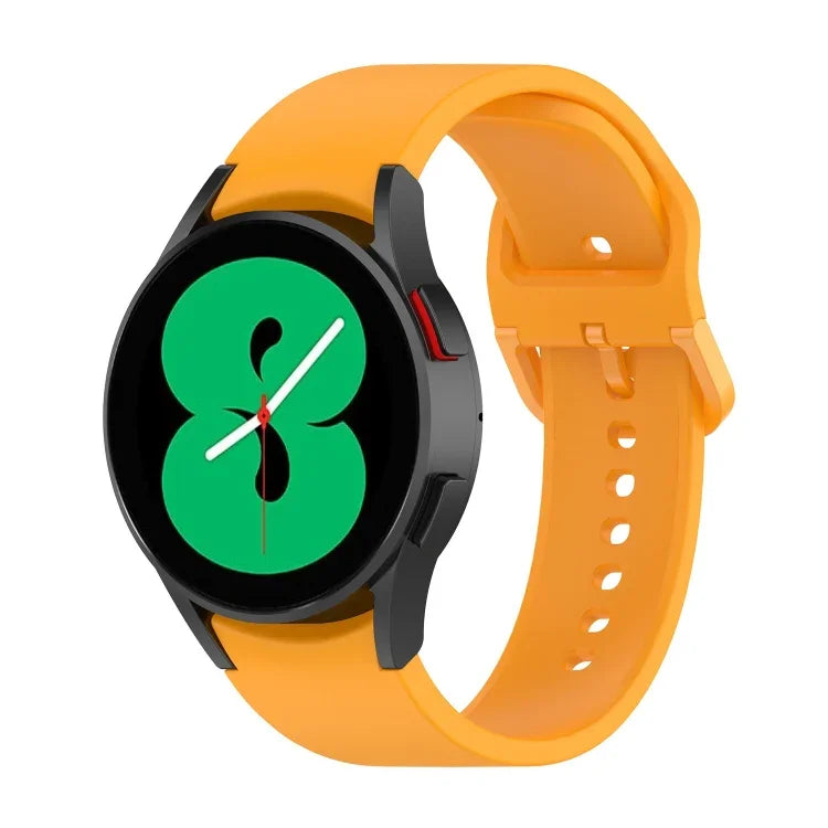 สายรัดนาฬิกาซิลิโคนหัวเข็มขัดสีเรียบ สำหรับ Samsung Galaxy Watch 6 / 6 Classic ขนาด L, ขนาด S