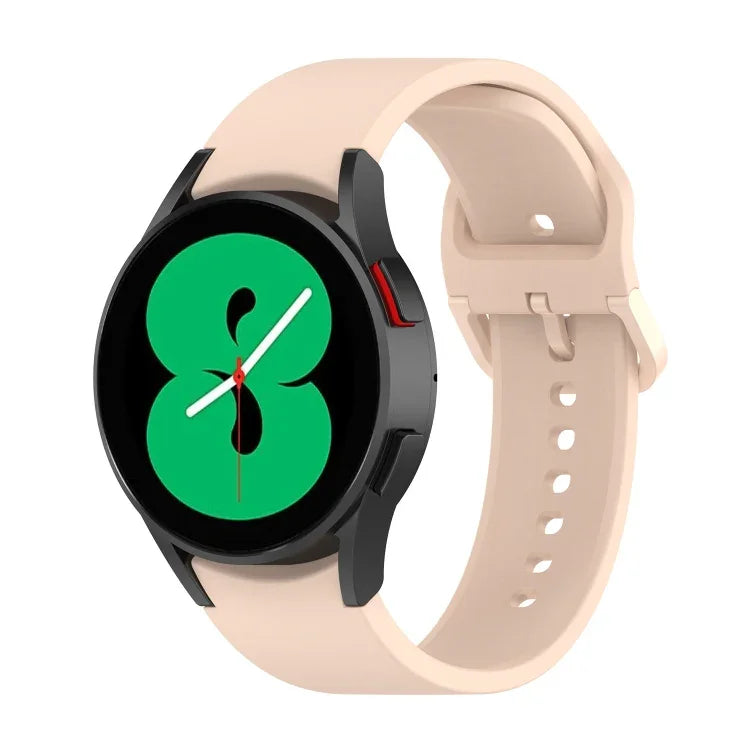 สายรัดนาฬิกาซิลิโคนหัวเข็มขัดสีเรียบ สำหรับ Samsung Galaxy Watch 6 / 6 Classic ขนาด L, ขนาด S