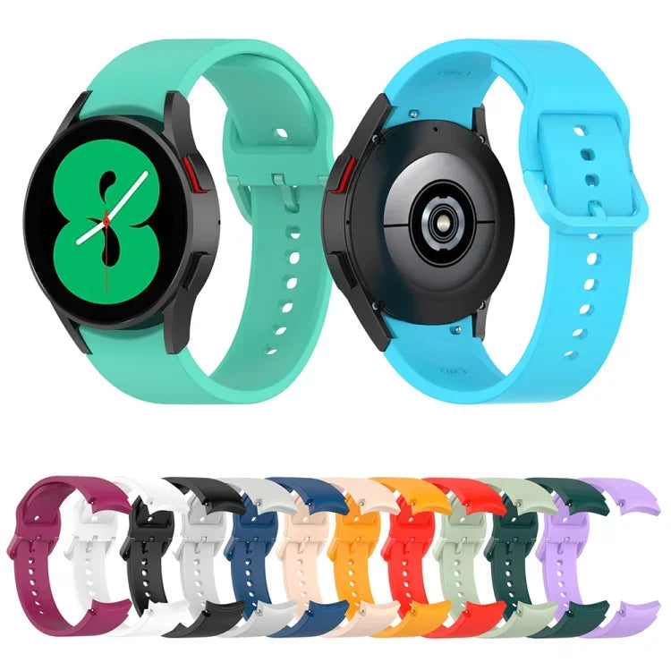 สายรัดนาฬิกาซิลิโคนหัวเข็มขัดสีเรียบ สำหรับ Samsung Galaxy Watch 6 / 6 Classic ขนาด L, ขนาด S