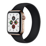 สายรัดข้อมือซิลิโคนยืดหยุ่นสีพื้นสำหรับ Apple Watch Series 5 & 4 40 มม. / 3 & 2 & 1 38 มม., ขนาด:S 130 มม., S 130 มม., M 143 มม., L 156 มม.