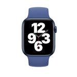 สายรัดนาฬิกาซิลิโคนยืดหยุ่นสีพื้น สำหรับ Apple Watch Series 8&7 ขนาด 41 มม. / SE 2&6&SE&5&4 ขนาด 40 มม. / 3&2&1 ขนาด 38 มม. ขนาด:M 143 มม. (น้ำเงินอมเขียว)