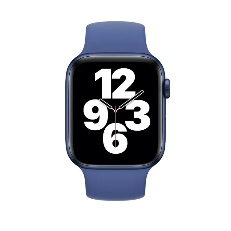 สายรัดนาฬิกาซิลิโคนยืดหยุ่นสีพื้น สำหรับ Apple Watch Series 8&7 ขนาด 41 มม. / SE 2&6&SE&5&4 ขนาด 40 มม. / 3&2&1 ขนาด 38 มม. ขนาด:M 143 มม. (น้ำเงินอมเขียว)