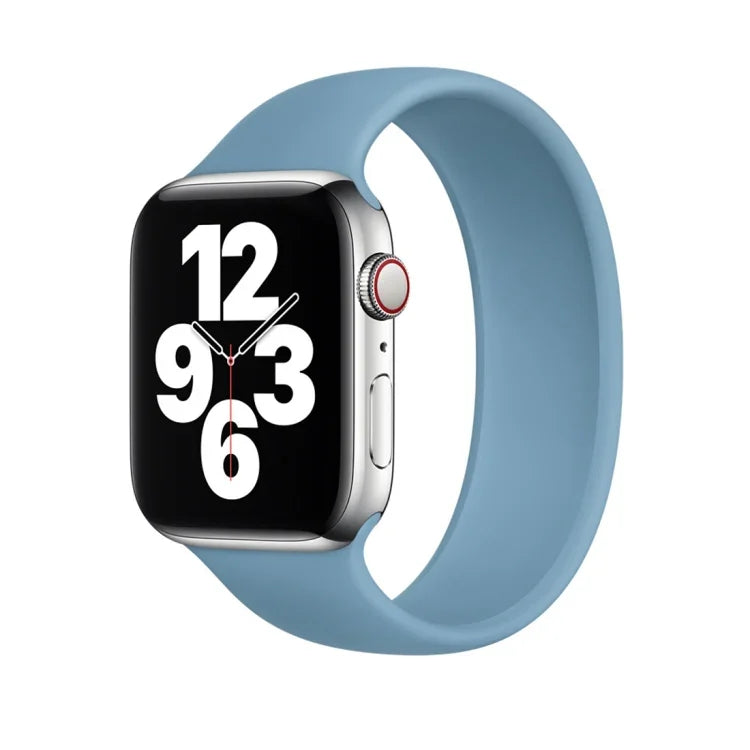 สายรัดนาฬิกาซิลิโคนยืดหยุ่นสีพื้น สำหรับ Apple Watch Series 8&7 ขนาด 41 มม. / SE 2&6&SE&5&4 ขนาด 40 มม. / 3&2&1 ขนาด 38 มม. ขนาด:M 143 มม. (น้ำเงินอมเขียว)